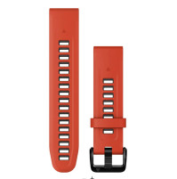 QuickFit 20 Watch Bands Flame Red/Graphite Silicone - 010-13279-04 - Garmin